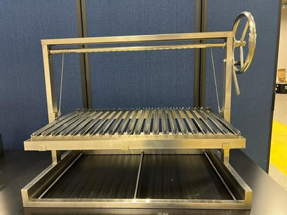 Santa Maria Grill Built in BBQ Cooking Grill -Argentine Barbecue V grate adjustable height