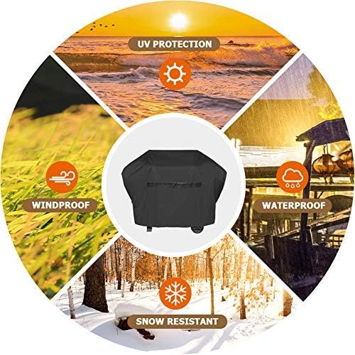 iCOVER 60in Grill Cover, 600D Heavy Duty Waterproof BBQ Grills Covers, UV Resistant & No Fading, for Weber Char Broil Holland Jenn Air Brinkmann Dyna-Glo