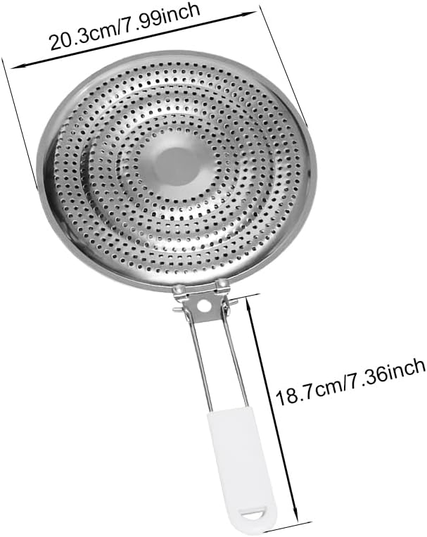 Heat Diffuser for Gas and Electric Stove Stainless Steel Even Heat Distribution Induction Cooktop Adapter Plate Food Warmer Simmer Plate for Gas Stove with Flame Guard(COLOR:silver)