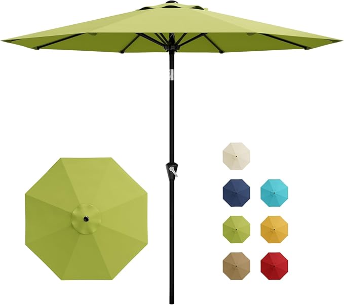 GarveeLife 10FT Umbrella Outdoor Patio, Backyard Umbrella with 8 Sturdy Ribs, Push Button Tilt and Crank, Waterproof UV Protection for Garden, Table, Pool, Market | Table Umbrella Waterproof UV Protection for Garden, Pool, Deck, Backyard, Market (Fruit...