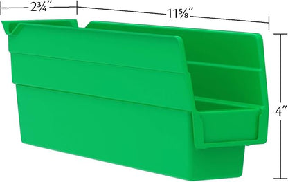 Akro-Mils 30110 Heavy Duty Plastic Shelf Bins, 12"x 3"x 4", Yellow, 24-Pack | Heavy Duty Nesting Storage Bins for Garage, Closet, Refrigerator, Kitchen, Cabinet, Drawer Organization, Pantry Organization