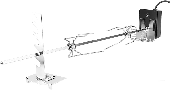 GOWENIC Universal Rotisserie Kit for Grills, Stainless Steel Rotisserie Kit Grilling Accessories, Switch Stable Rotating Motor 15kg/33.1lb Load Bearing, for Outdoor BBQ (US)