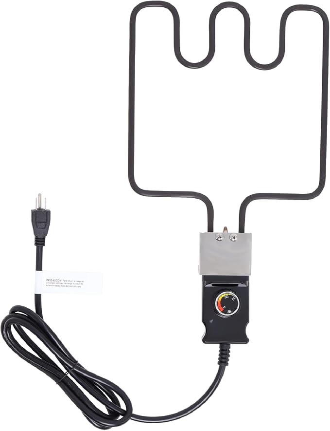 1500W Electric Smoker Heating Element Compatible with Master-built Smokers & Grills with Adjustable Thermostat Cord Controller, Replacement BBQ Part