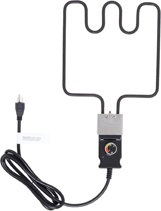 1500W Electric Smoker Heating Element Compatible with Master-built Smokers & Grills with Adjustable Thermostat Cord Controller, Replacement BBQ Part