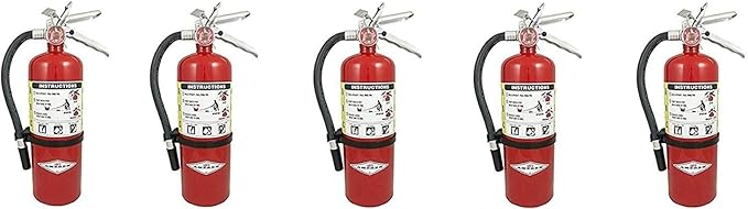 Amerex B402, 5lb ABC Dry Chemical Class A B C Fire Extinguisher, with Wall Bracket, 5 Pack