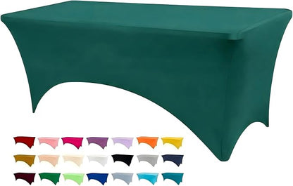 BDDC 6ft Stretch Spandex Fitted Table Cloth for 6 Foot Tables | GRS-Certified Eco-Friendly Fabric, Elastic Fit Rectangle Tablecloth, Washable, Wrinkle-Free, For Events & Parties