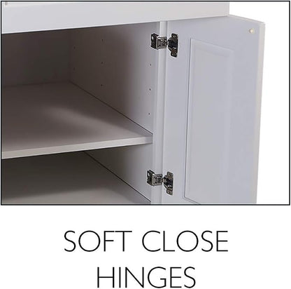 Design House Brookings Kitchen Bridge Cabinet, Soft-Close Doors, Shaker Style, Solid Wood Face & Door Frame, Finished Interior, Easy-To-Assemble, White, 30.0 in. W x 12.0 in. H x 12.0 in. D, 561621