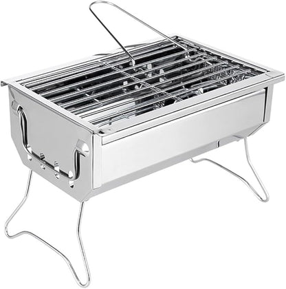 HBJWOV Outdoor Folding Portable Barbecue Stove Home Mini Stainless Steel Charcoal Grill(white-Fruit peach5)