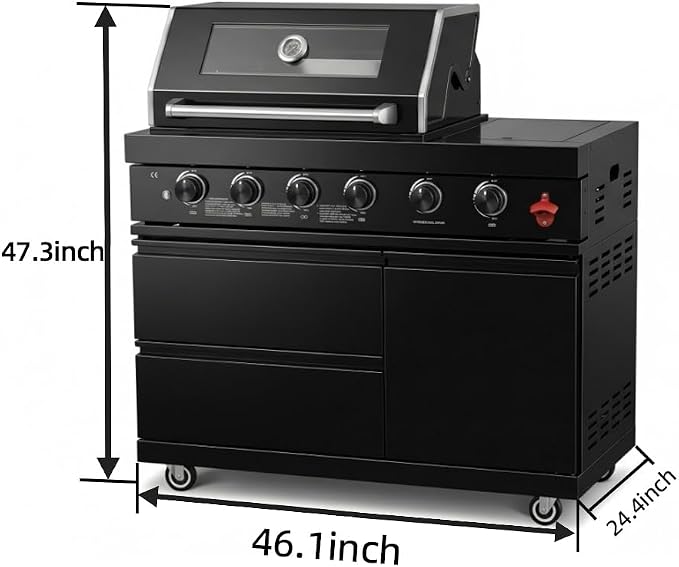 46 Inch Four Burners Natural Gas Grill,Stainless steel Outdoor Kitchen Islands