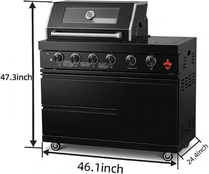 46 Inch Four Burners Natural Gas Grill,Stainless steel Outdoor Kitchen Islands