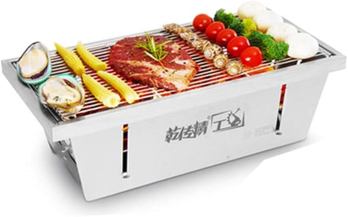 LANTAO stainless steel bbq grill field folding outdoor barbecue charcoal portable barbecue rack