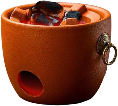Outdoor Red Clay Charcoal Stove for 1-3 People, Small Portable Camping Charcoal Clay for Camping Barbecue Tool