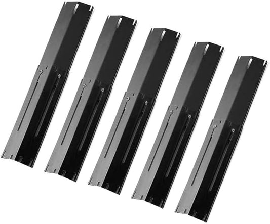 Outspark Universal Heat Plate Shield,Heat Tent,Flavorizer Bar,Burner Cover,Flame Tamer Replacement Parts for Gas Grill,Adjustable Extends from 11.75" up to 21",5 Pack,Porcelain Steel