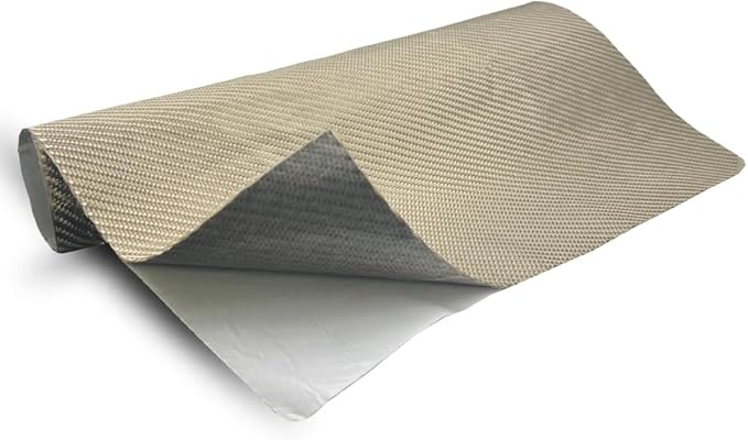 Titanium Thermal Barrier Adhesive Backed Heat Blanket Heat Shield Mat 12'' X 47'' for wall behind grill, fireplace kitchen cabinet 2500 Degrees Fire Pit Mat Fireproof Grill Pad