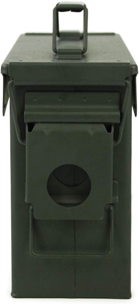 GUGULUZA Metal Ammo Can 30 50 Cal, Waterproof Airtight Ammo Containers Case | Heavy-Duty Ammunition Storage Case Military Container, Lockable Box w/Flip Top for Long-Term Storage Bullet, 30Cal and 50 Cal