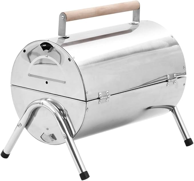Portable Tabletop Charcoal BBQ Grill Stainless Steel Double Grids,Charcoal BBQ Barbecue Grill Camping Stand for Outdoor Cooking Portable,for Tailgating Patio Backyard Camping and Anywhere