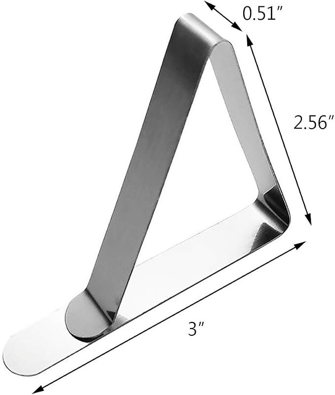 Tablecloth Clips Large Picnic Table Clips for 1.7-2.5" Thickness Picnic Table Cloth Holders Stainless Steel Table Cover Clips Clamps - 12 Pack