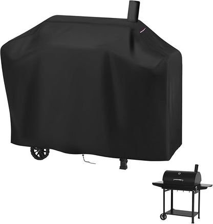 Grill Cover for Royal-Gourme-t CC1830T 30-Inch Barrel Charcoal Grill, Waterproof BBQ Cover for 30 Inch Barrel Charcoal Grill with Smoke Stack Outdoor Backyard Grill Covers - 52"x24"x45"