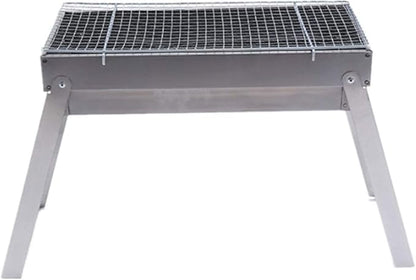 Metal Outdoor Barbecue Table, Simple Grill Set, Folding Charcoal, Non Stick Pan
