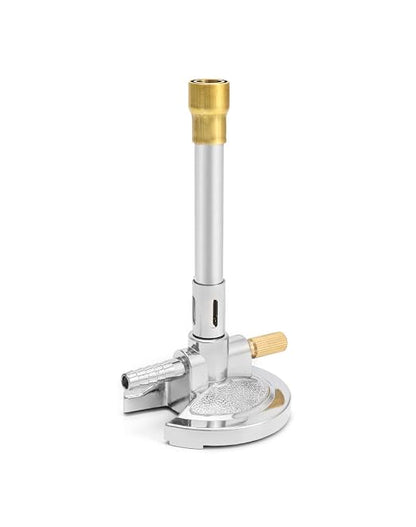 QWORK Lab Bunsen Burner for Natural Gas & Propane, 2 Pack Adjustable Lab Gas Burner with Needle Valve and Air Intake Regulator - Zinc Alloy Base and Copper Tube for Heating and Soldering
