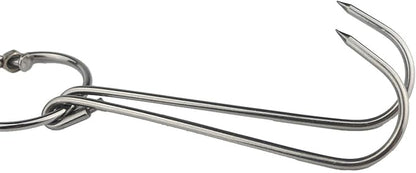 TIHOOD 9.4" Stainless Steel Double Meat Hooks Roast Duck Bacon Shop Hook BBQ Grill Hanger Cooking Tools Accessories (12 Packs) (12 Packs)