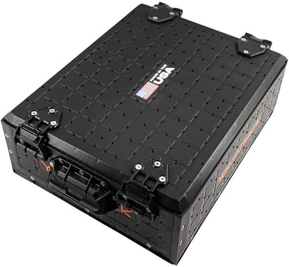 YakAttack ShortStak Solo Storage Box - Size & Color Options | Standalone Low-Profile Crate with Lid, Hinges & Latches | GridLoc Mounting Panels | Slider Feet for Under-Seat Use | Made in USA