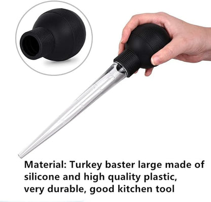Turkey Baster, 2 Pcs Baster for Cooking, Heat-Resistant Turkey Baster Large with Cleaning Brush, Meat Injector Syringe for Oiling and Marinating Turkey Fish