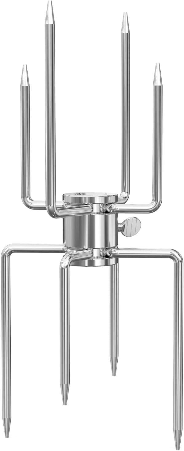 onlyfire Double Sided 4 Pronged Rotisserie Fork for Most Grills, Fits 5/16" Square Rotisserie Spit Rods, 1 PCS