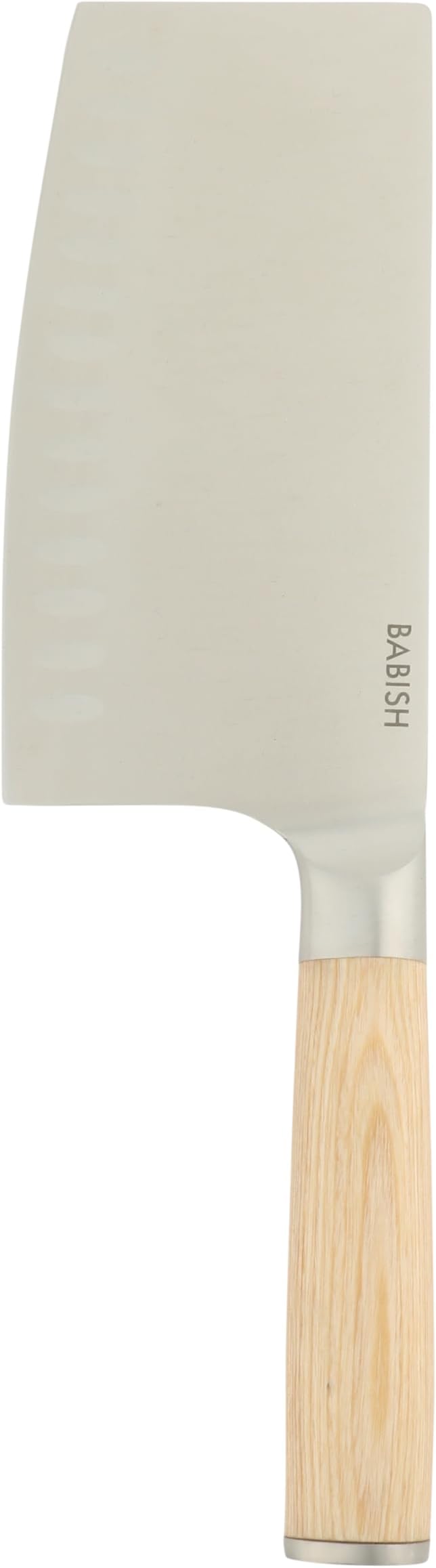 Babish 6.5-Inch Forged Cleaver Knife with Light Pakka Wood Handle – High-Carbon 1.4116 German Steel Full Tang Kitchen Knife for Heavy-Duty Chopping and Slicing