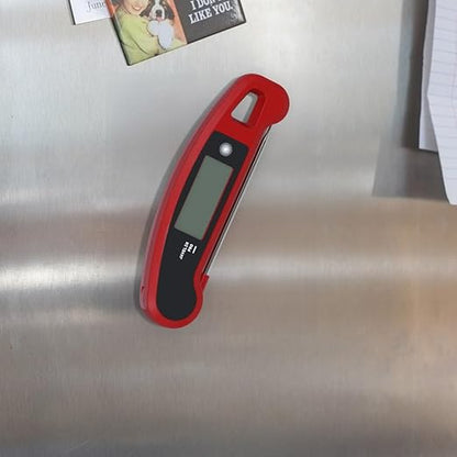 Lavatools Javelin® PRO Classic Ultra-Fast 2-Second Professional Digital Instant Read Meat Thermometer for Grill and Cooking, Auto-Rotating Backlit Display, IP65 Water Resistant, NSF Certified-Crimson