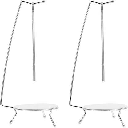 BESTOYARD Stainless Steel Bbq Skewer Stand 2-Pack Vertical Hanging Rack for Kebab Grilling Outdoor Cooking Tools for Backyard and Tailgate Parties