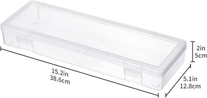 6 Pack Large Plastic Storage Boxes with Lids, Craft Jewelry Life Item Organizer for Puzzles, Pens, Rings, Needle and Thread, Nail Polish, Remote Controls