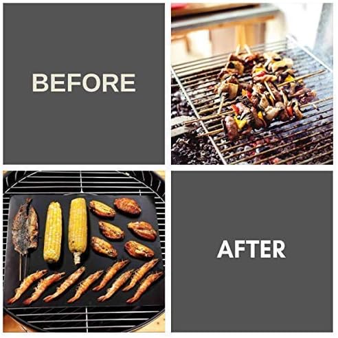 Gas Grill Outdoor BBQ Grill Mat | Prime Grill Mats Non Stick for Smoker, Oven, Gas, Charcoal and Electric Grills | Reusable Copper Grill Mats