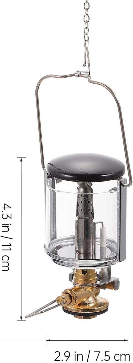 IMIKEYA Portable Gas Lighting Camping Lamp Made of Fine Copper and Stainless Steel, Sturdy Outdoor Camping Light for Barbecue and Garden Lighting, Compact and Easy to Carry