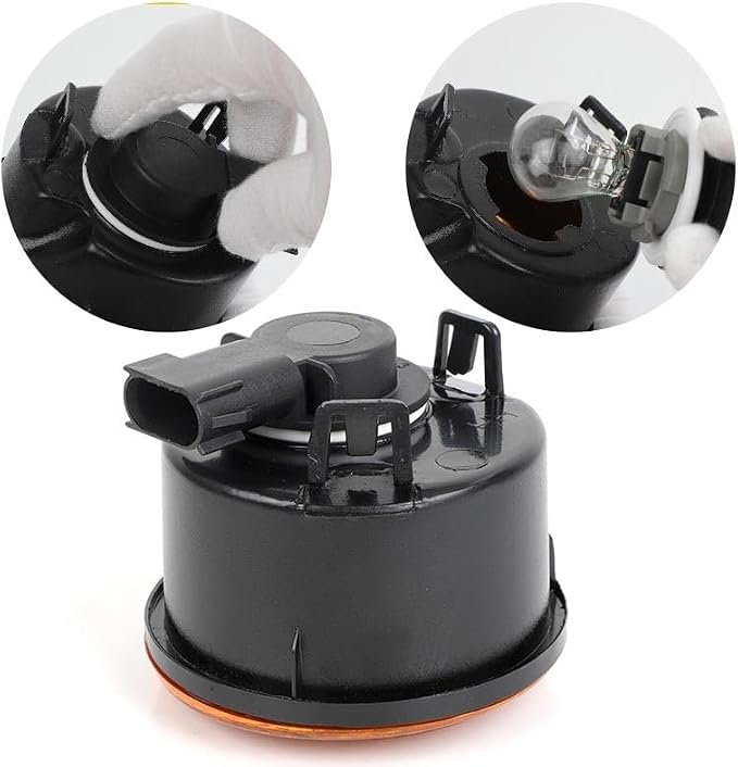 Front Grill Turn Signal Indicator Lights w/Bulb for Jeep Wrangler 2014 2015 2016 2017 68200291AA 68200290AA CH2526103 CH2527103(1pc Left)