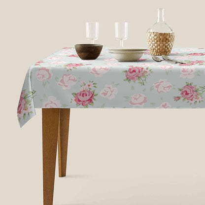 TKS MITLAN Pink Rose Tablecloth Decor Chic Flowers Romantic Vintage Style Spring Table Cloth Dining Room Kitchen Table Cover 60" X 84" Oblong/Rectangle