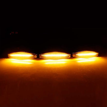 3pcs Smoked Lens Amber LED Grille Lights Compatible with 2014-2019 Toyota 4Runner TRD Pro Grille SR5 TRD Off-Road Limited TRO Pro