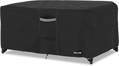 ANartcle Patio Coffee Table Cover, 600D Waterproof Heavy Duty Rectangular Outdoor Table Cover,Patio Furniture Covers,48 x 28 x 16 inch,Black