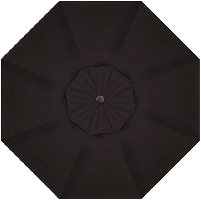 Treasure Garden Deluxe Crank-Tilt 9-FT Octagon Market Umbrella - Outdoor Patio, Deck, Pool, Backyard Stand Alone Umbrella - Heavy Duty w/Black Frame & Obravia Fabric (Black)