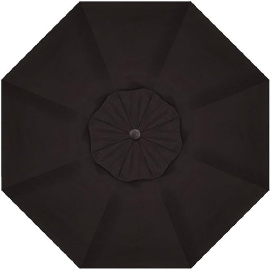 Treasure Garden 11-Foot Patio Umbrella - Outdoor Furniture Market Umbrella – Auto Tilt – Black Aluminum Frame (Obravia2, Black)