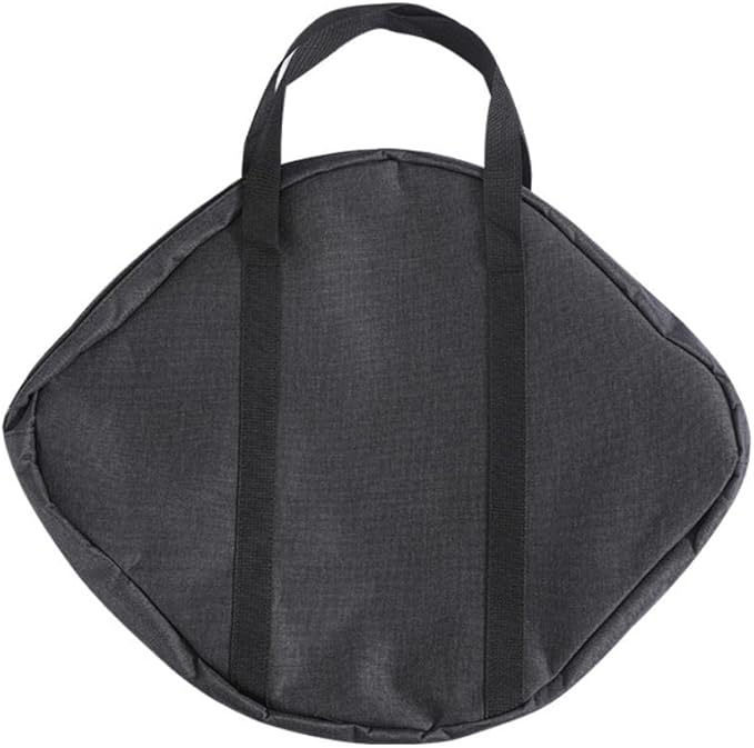 Grill Pan Storage Bag Grilling Pan Zippered Pouch Bag Cast Iron Grill Pan Skillet Tray Organizers with Handles for Outdoor Camping Picnic Cookware Storage Bag, Black, 48 x 40 cm