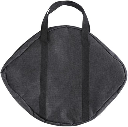 Grill Pan Storage Bag Grilling Pan Zippered Pouch Bag Cast Iron Grill Pan Skillet Tray Organizers with Handles for Outdoor Camping Picnic Cookware Storage Bag, Black, 48 x 40 cm