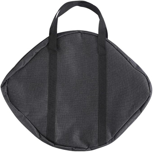 Grill Pan Storage Bag Grilling Pan Zippered Pouch Bag Cast Iron Grill Pan Skillet Tray Organizers with Handles for Outdoor Camping Picnic Cookware Storage Bag, Black, 48 x 40 cm