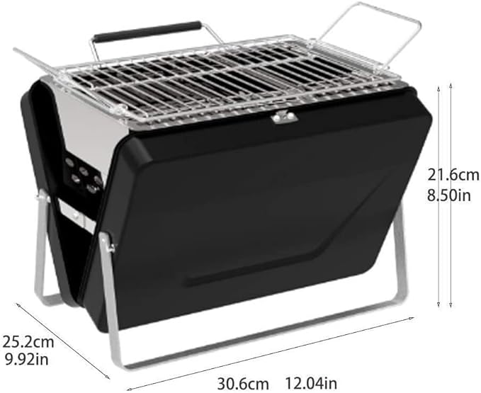 Bbq Grill Charcoal Grill Charcoal Stove Foldable Charcoal Grill Portable BBQ Barbecue Grill Lightweight Simple BBQ Grill For Outdoor Cooking Camping Barbecue Grill Charcoal Griddle (Color : Black)