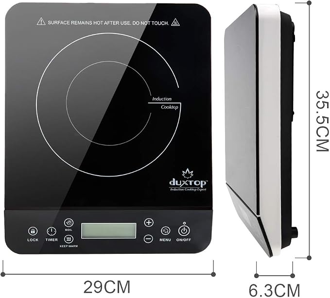 Duxtop Portable Induction Cooktop, Countertop Burner Induction Hot Plate with LCD Sensor Touch 1800 Watts, Silver 9600LS BT-200DZ (Pack of 3)