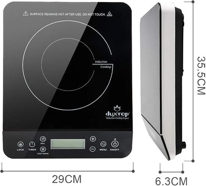 Duxtop Portable Induction Cooktop, Countertop Burner Induction Hot Plate with LCD Sensor Touch 1800 Watts, Silver 9600LS BT-200DZ (Pack of 3)