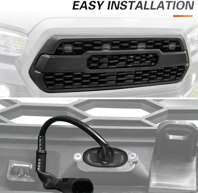 4 Pieces LED Front Grille Lights for Ford F-Series F-150 2009-2014, Radiator Grill Marker Lamp Waterproof Lighting Upgrade ABS Polycarbonate,White