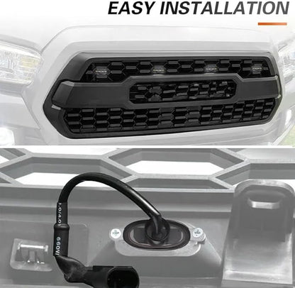 4 Pieces LED Front Grille Lights for Ford F-Series F-150 2009-2014, Radiator Grill Marker Lamp Waterproof Lighting Upgrade ABS Polycarbonate,White