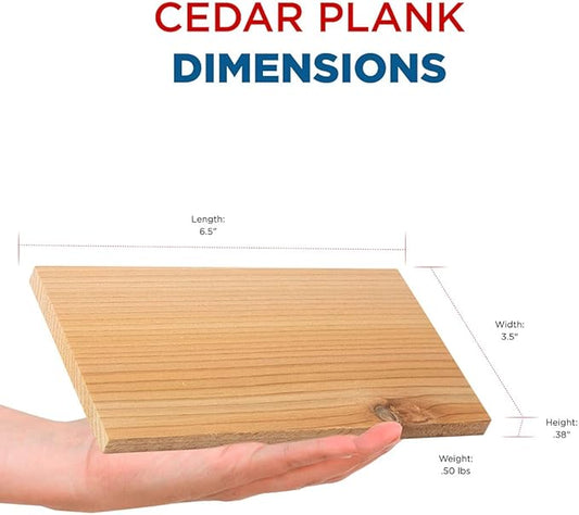 Jaccard Premium Cedar Planks, For Grilling, Fish, Meat, and Veggies, 6.5" x 3.5", 5 Small Planks for Gas, Ceramic, and Charcoal Grills
