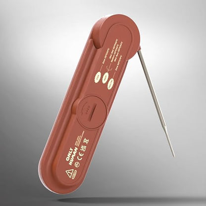 ONLY HUMAN HDP-01 Digital Instant Read Meat Thermometer, High Accuracy Food Cooking Thermometer with Ultra Bright Backlight Display (Terracotta)